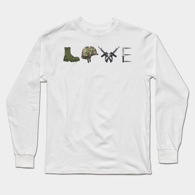 Love Military Veteran Patriotic American 4th Of July Long Sleeve T-Shirt by mrsmitful01